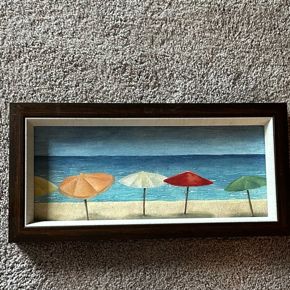 Framed Beach Umbrella Art